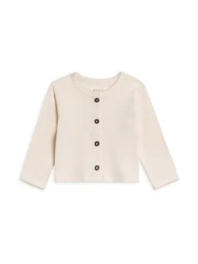 12-18 Months - Organic Baby Clara Pointelle Button-Down Cardigan - Ivory