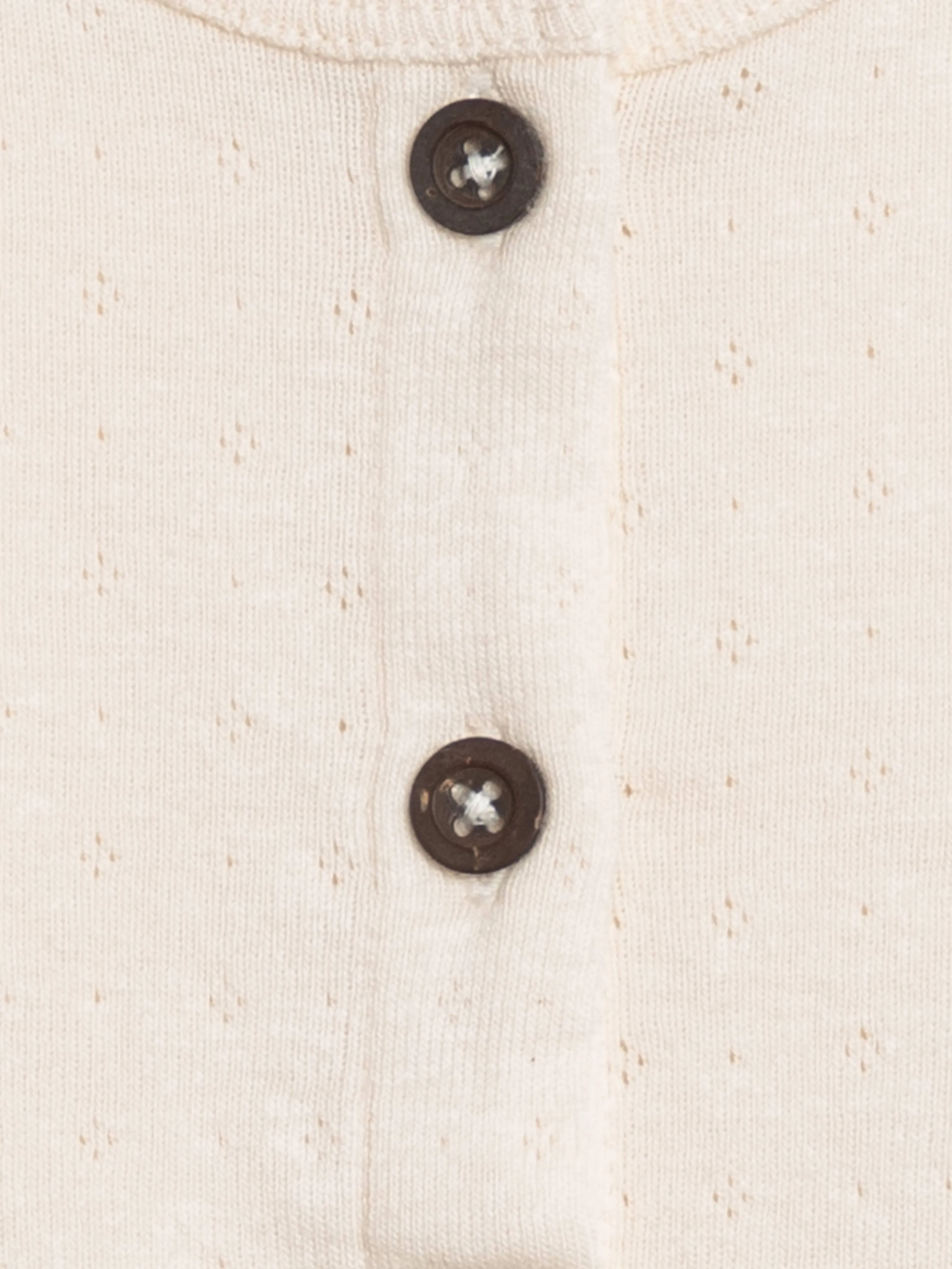 12-18 Months - Organic Baby Clara Pointelle Button-Down Cardigan - Ivory
