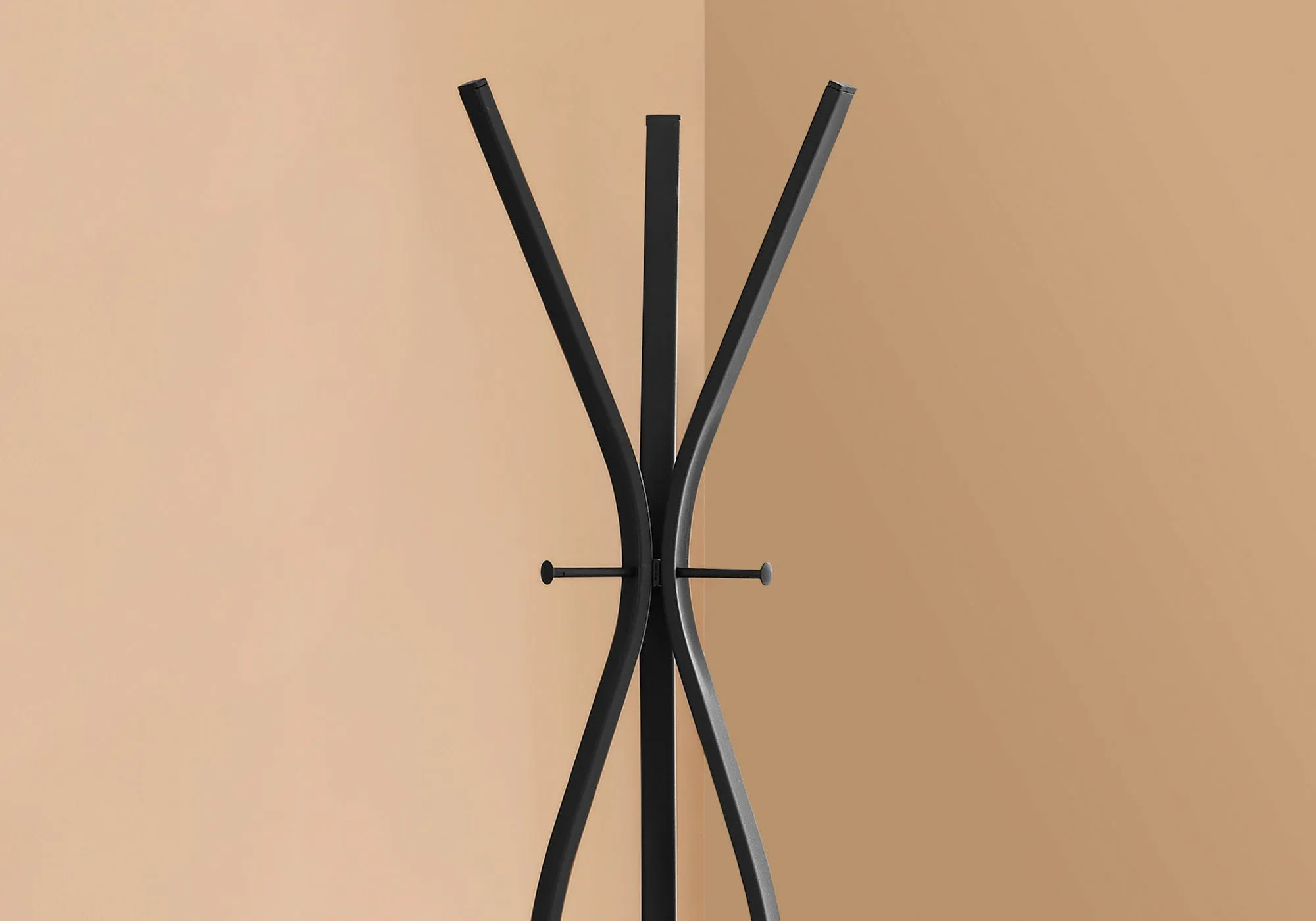 12" X 18" X 72" Black  Metal  Coat Rack