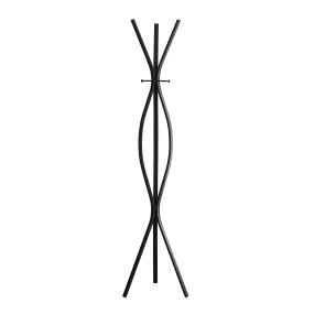 12" X 18" X 72" Black  Metal  Coat Rack