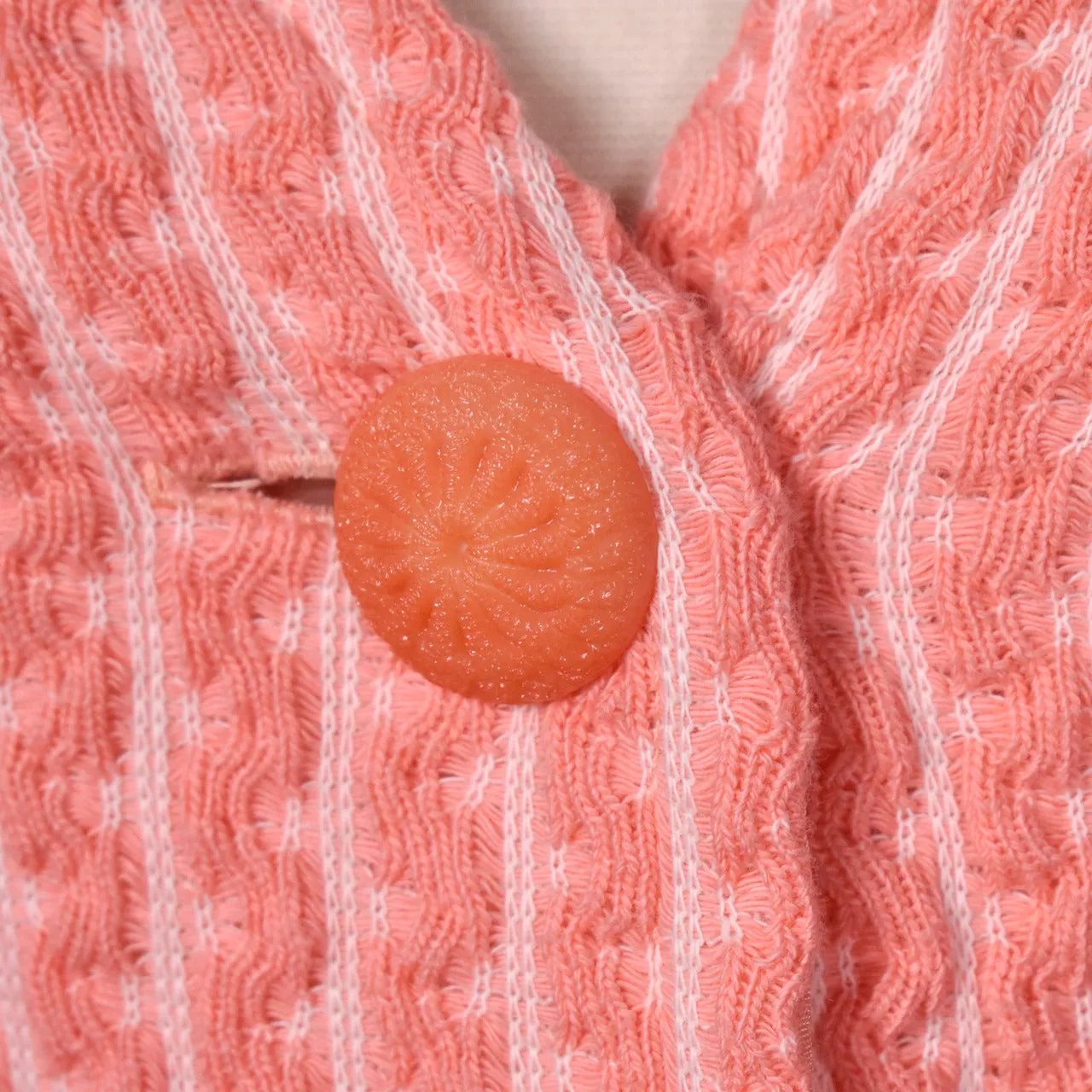 1960s Peach Knit 3pc Coat Dress Set