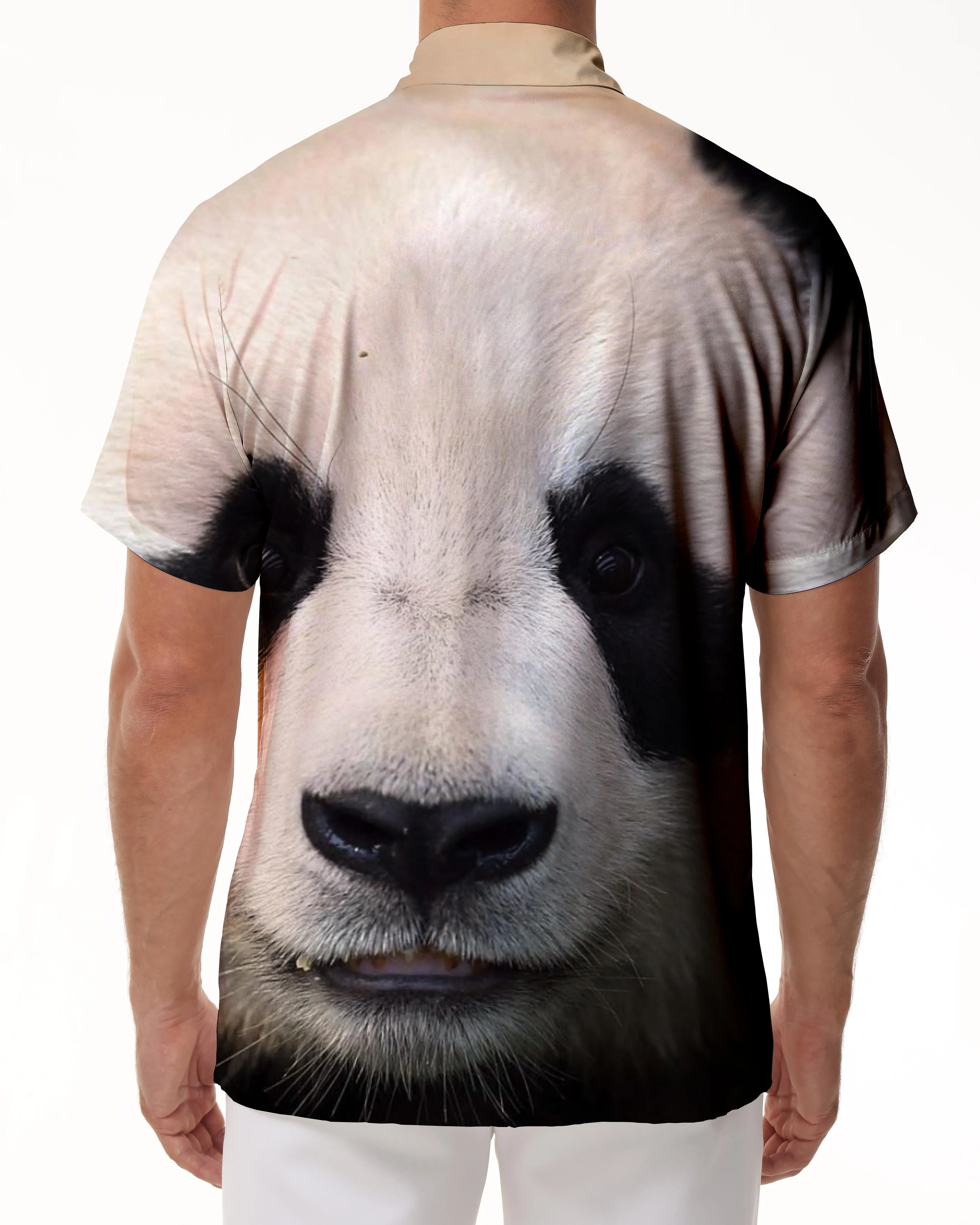 3D Printed Kawaii Panda Men Casual Fashion Streetwear Short Sleeve Lapel Comfortable Fashion Style Retro