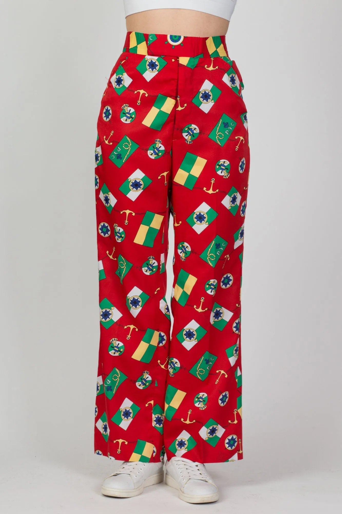 80s Izod Nautical Print High Waist Men's Pants - 36" Waist