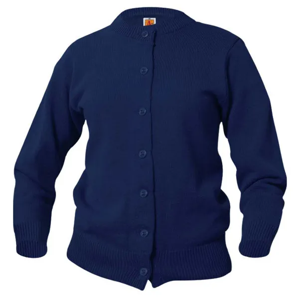 Adult Girls Crewneck Cardigan
