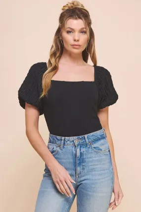 AE Square Neck Puff Sleeve Bodysuit