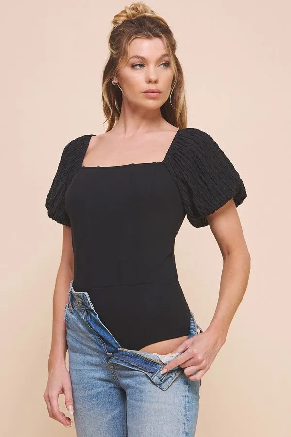 AE Square Neck Puff Sleeve Bodysuit