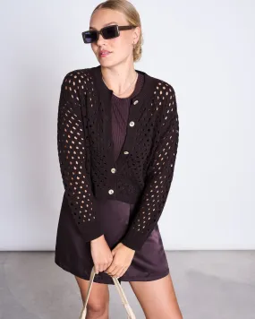 AJOUR CARDIGAN ELLON ESPRESSO | Jan ´n June