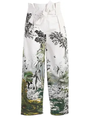 Alberta Ferretti Printed High Waist Wide-Leg Trousers
