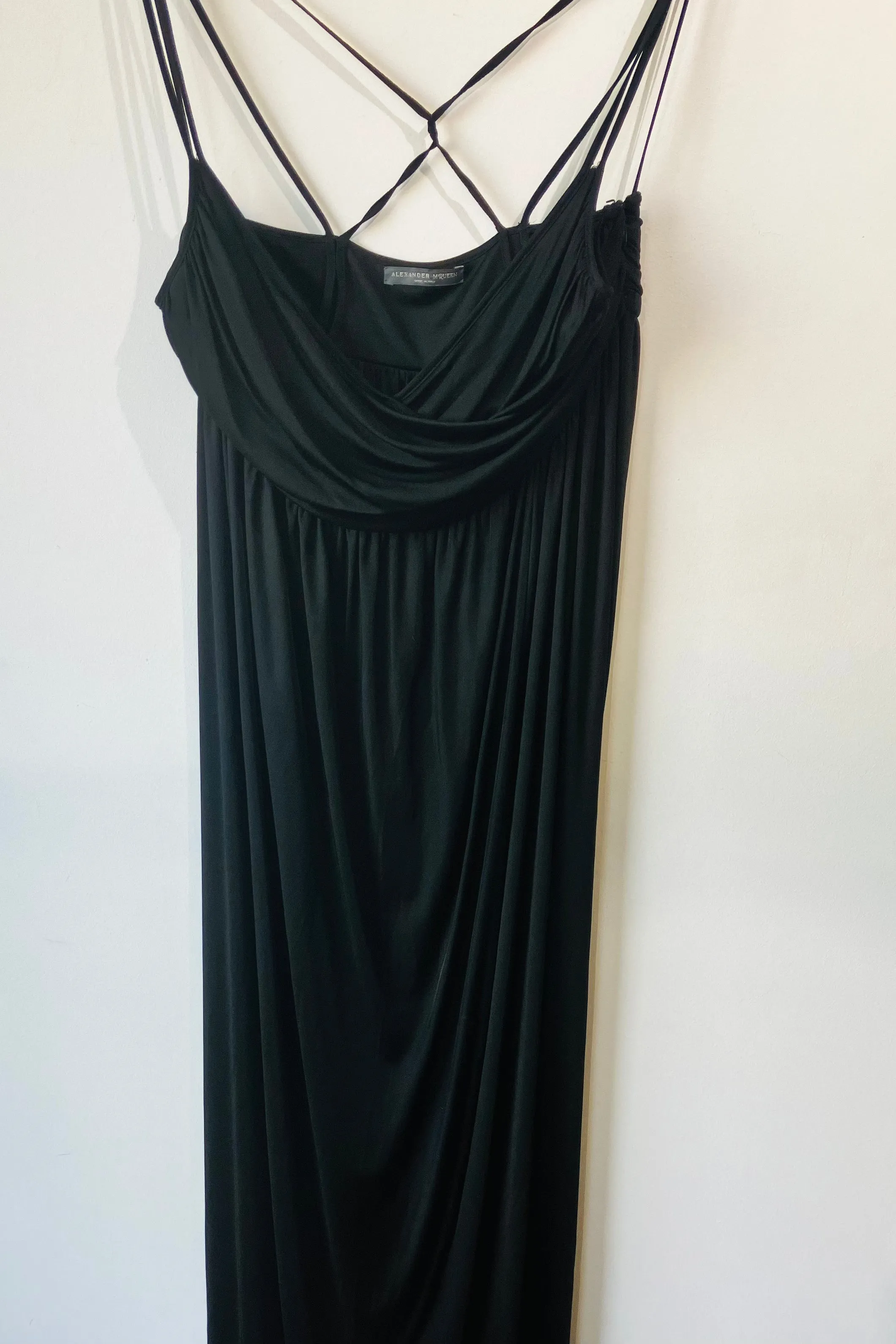 ALEXANDER McQUEEN 2006 "Neptune" Black Plunge Evening Dress