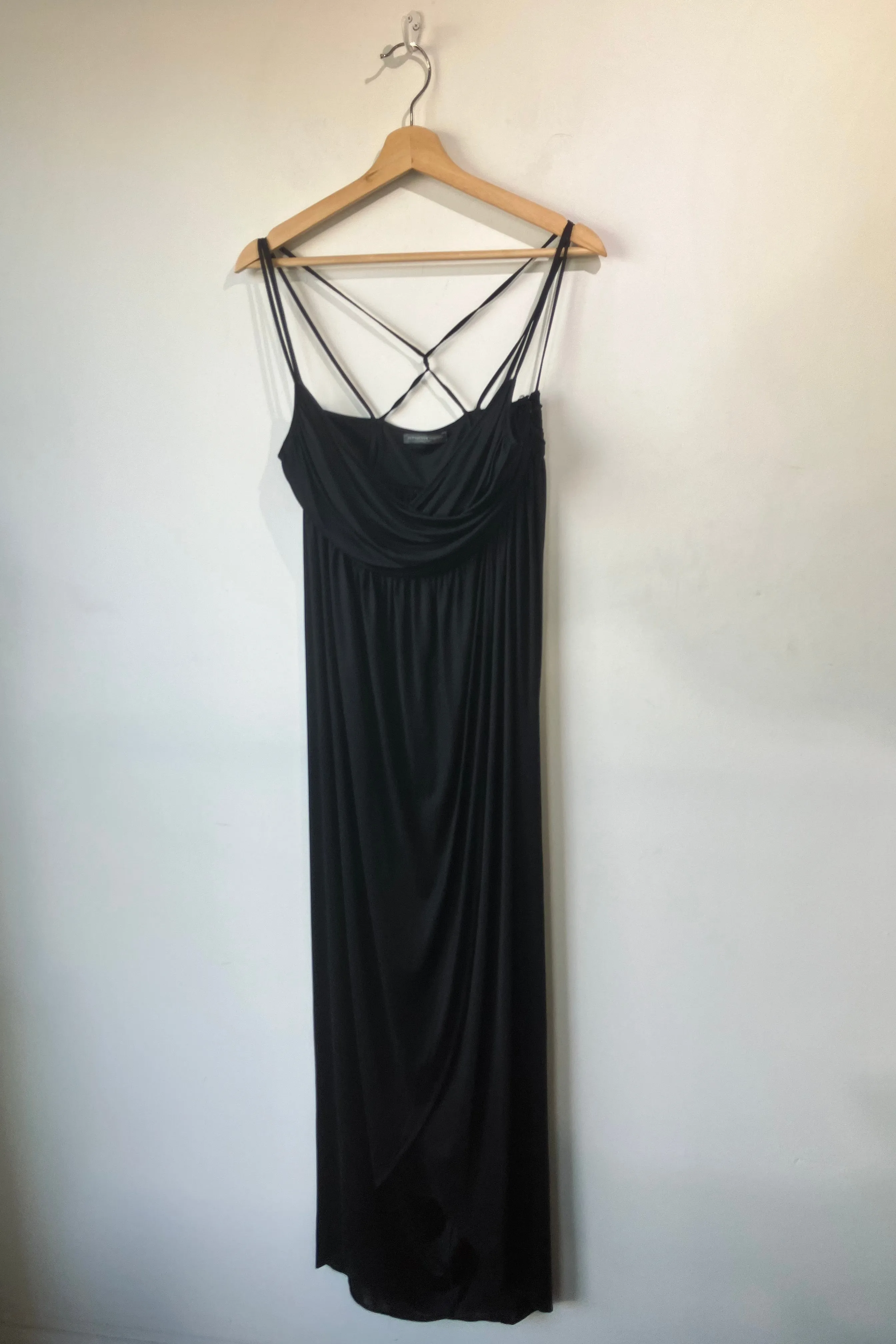 ALEXANDER McQUEEN 2006 "Neptune" Black Plunge Evening Dress