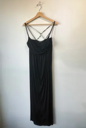 ALEXANDER McQUEEN 2006 "Neptune" Black Plunge Evening Dress