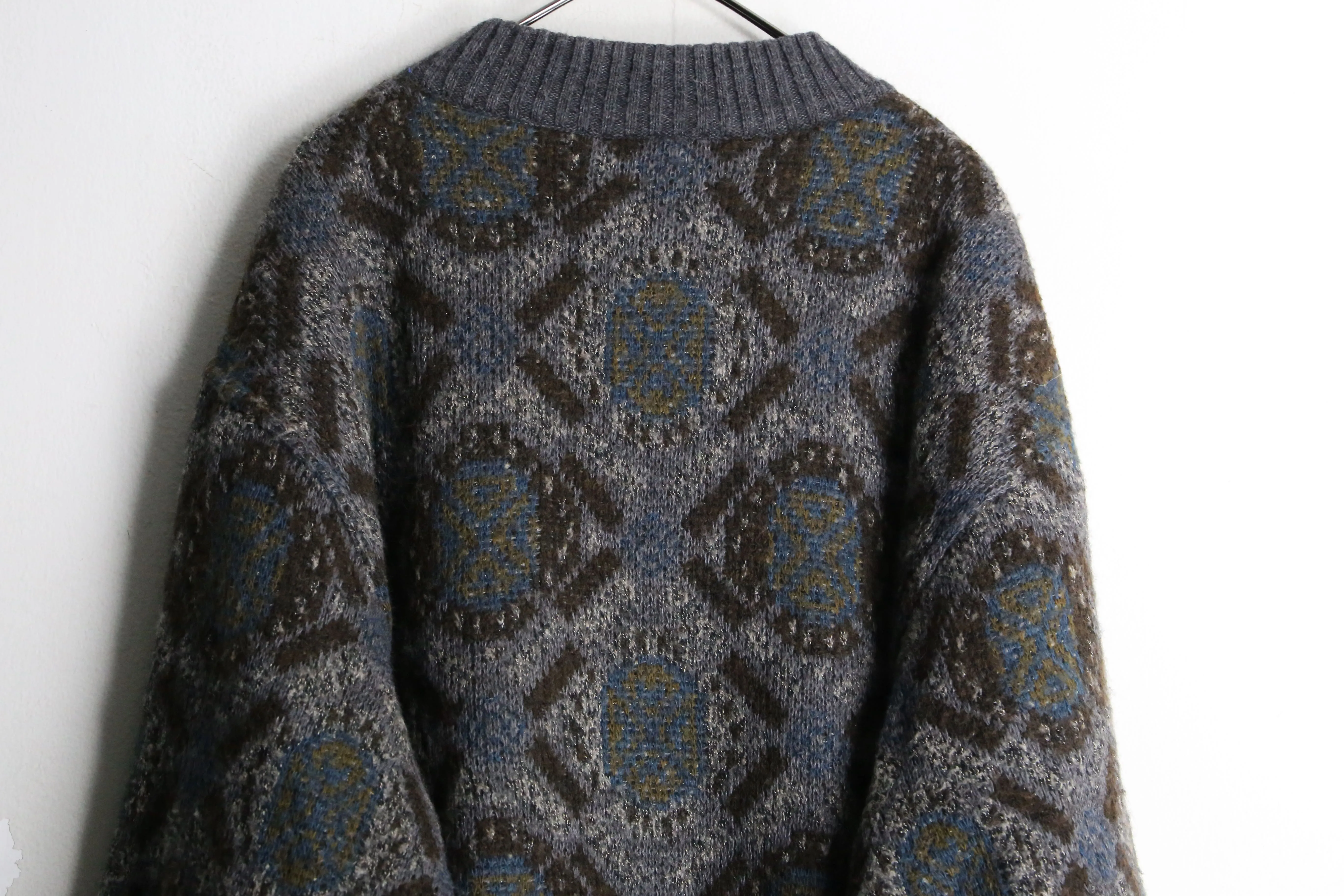 alpaca mix dark gray knit jacket