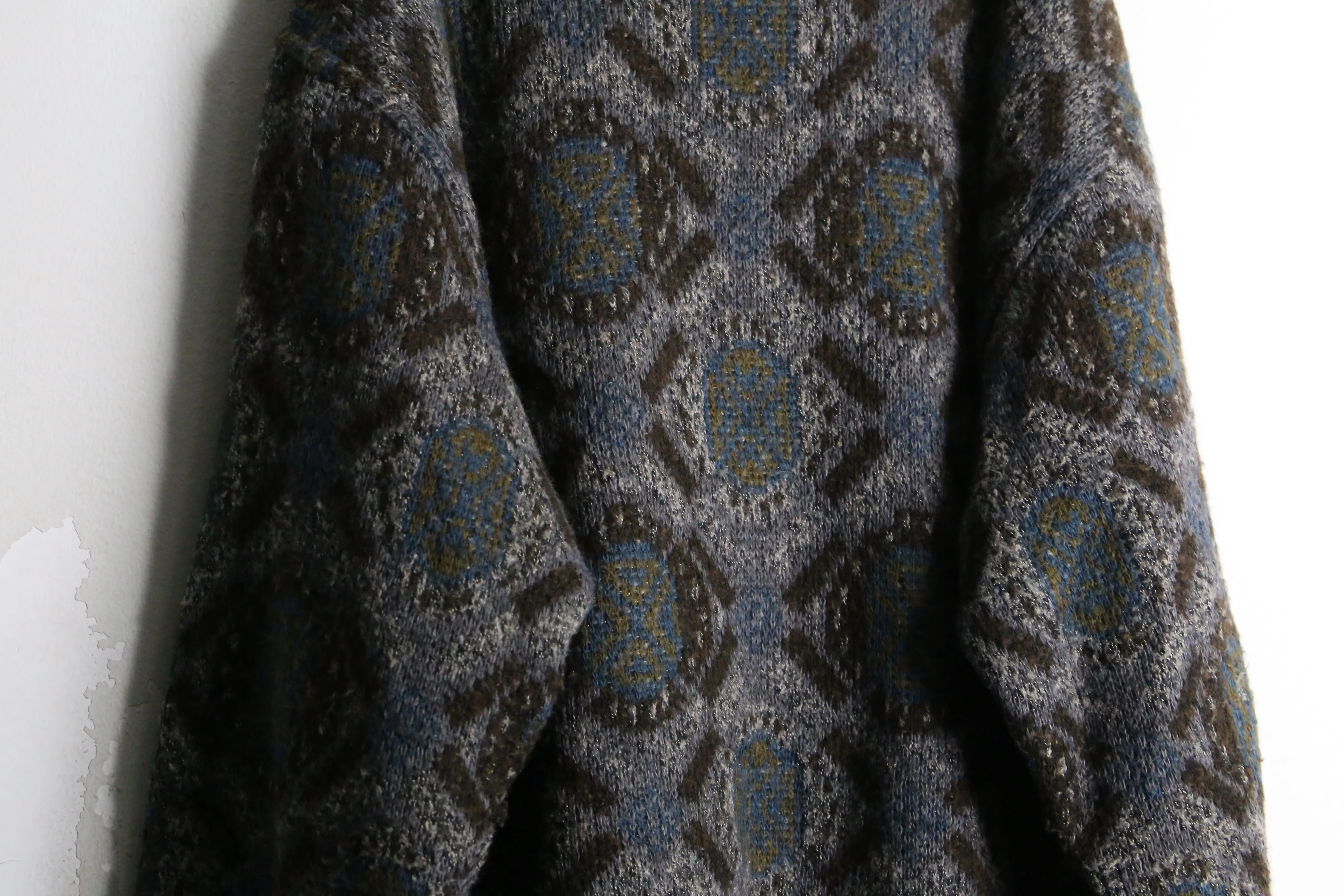 alpaca mix dark gray knit jacket