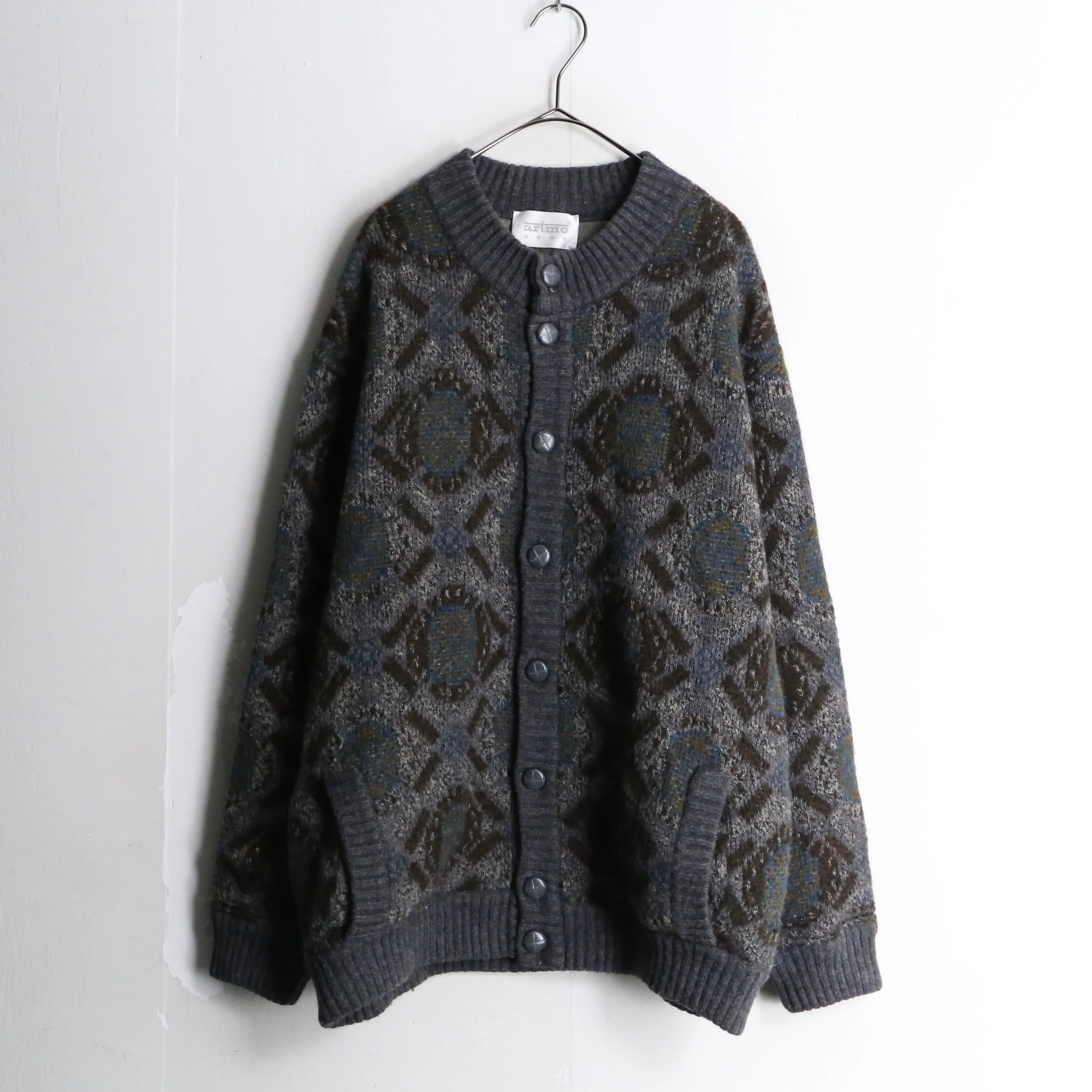 alpaca mix dark gray knit jacket