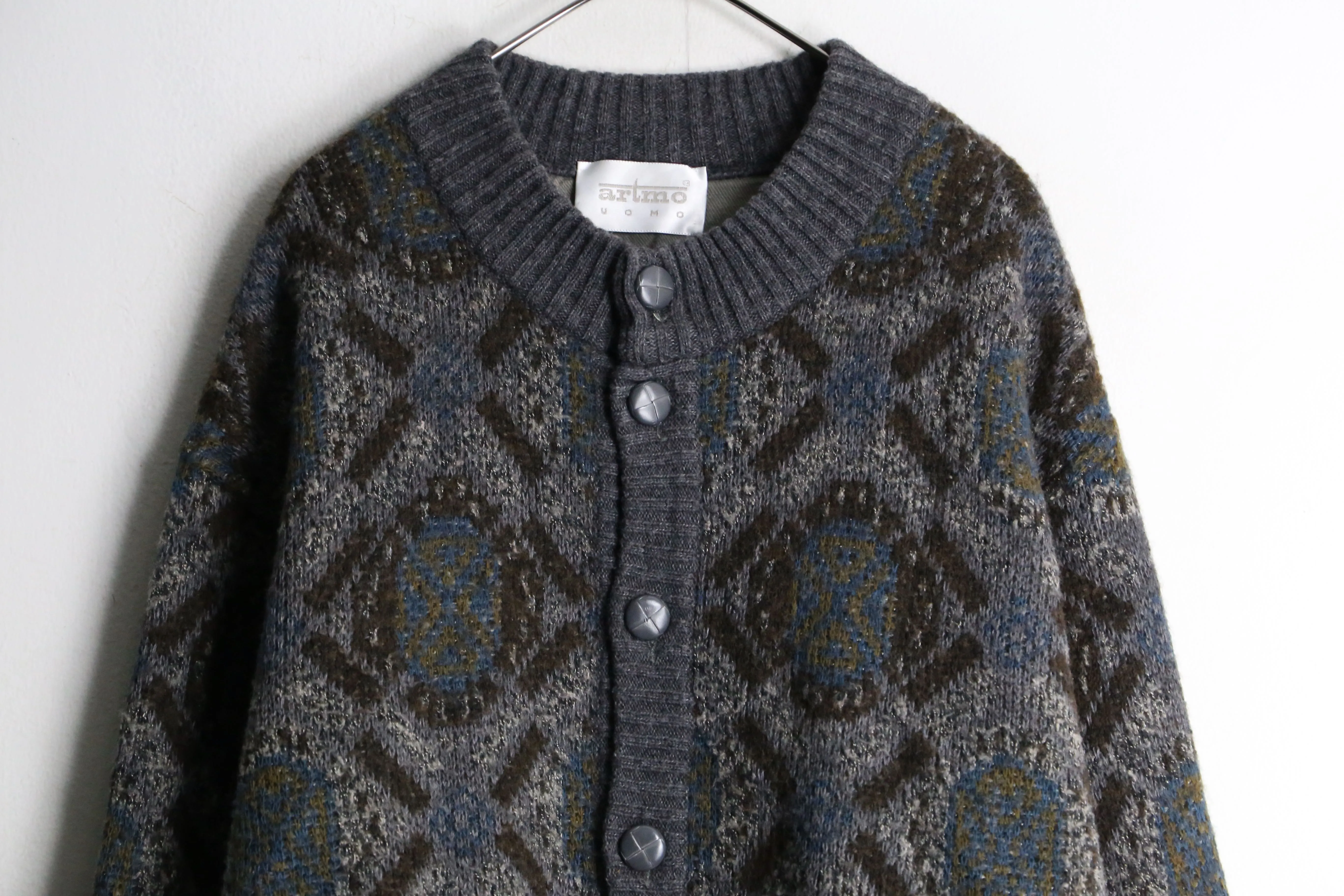 alpaca mix dark gray knit jacket