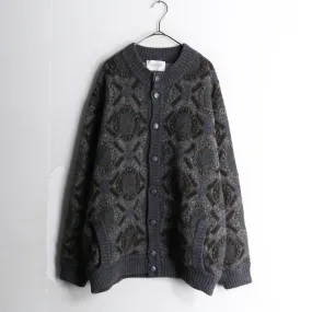alpaca mix dark gray knit jacket