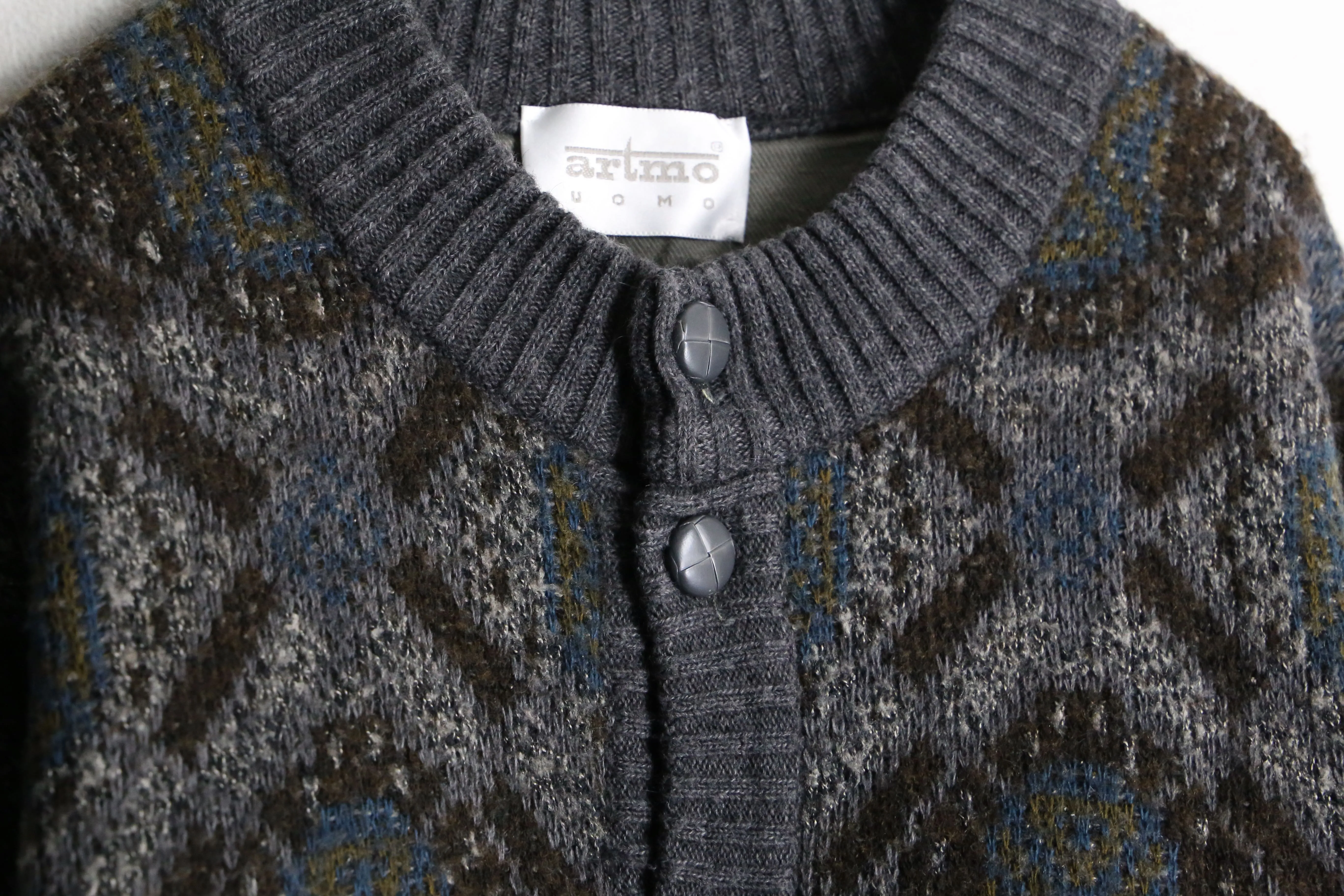 alpaca mix dark gray knit jacket