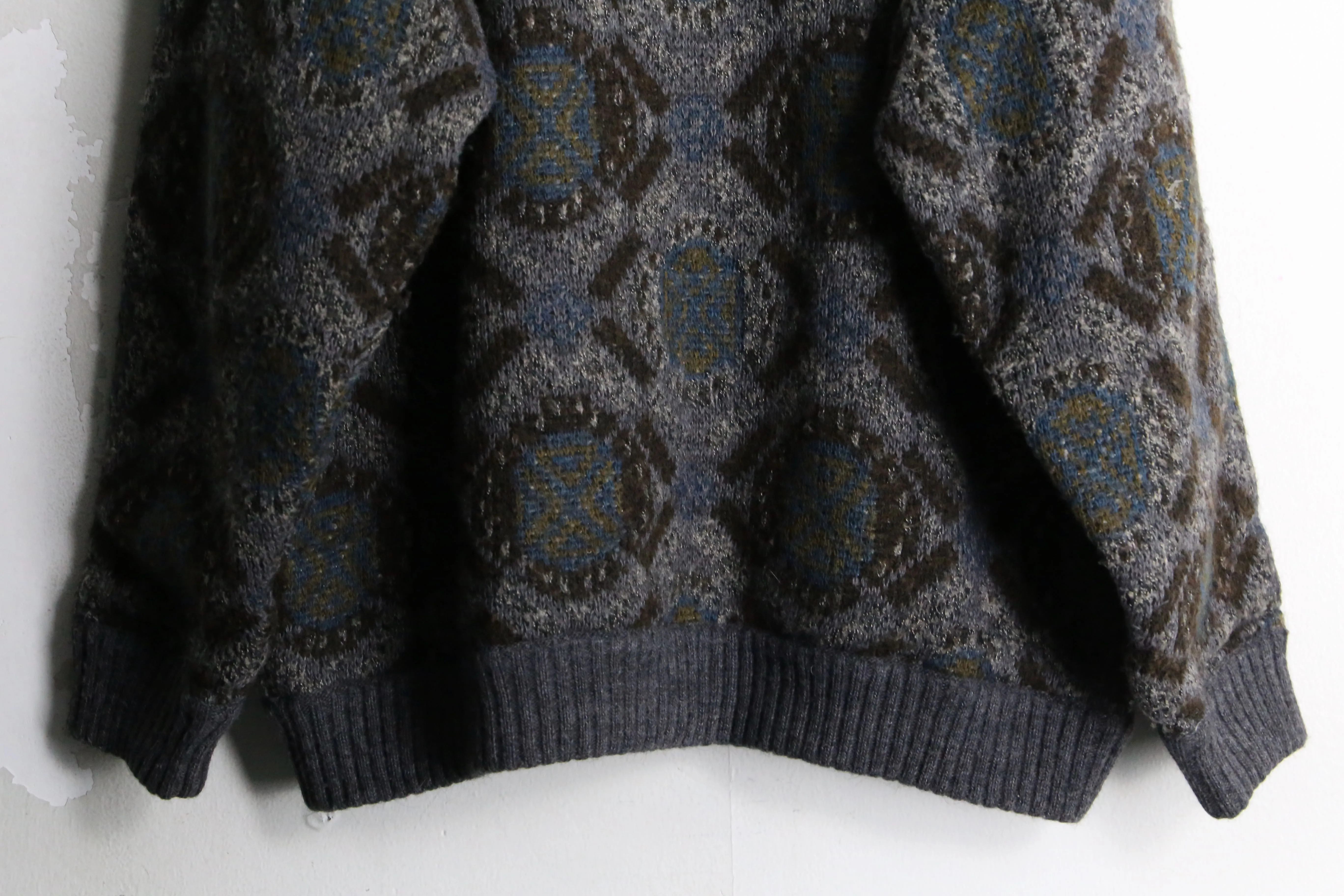 alpaca mix dark gray knit jacket