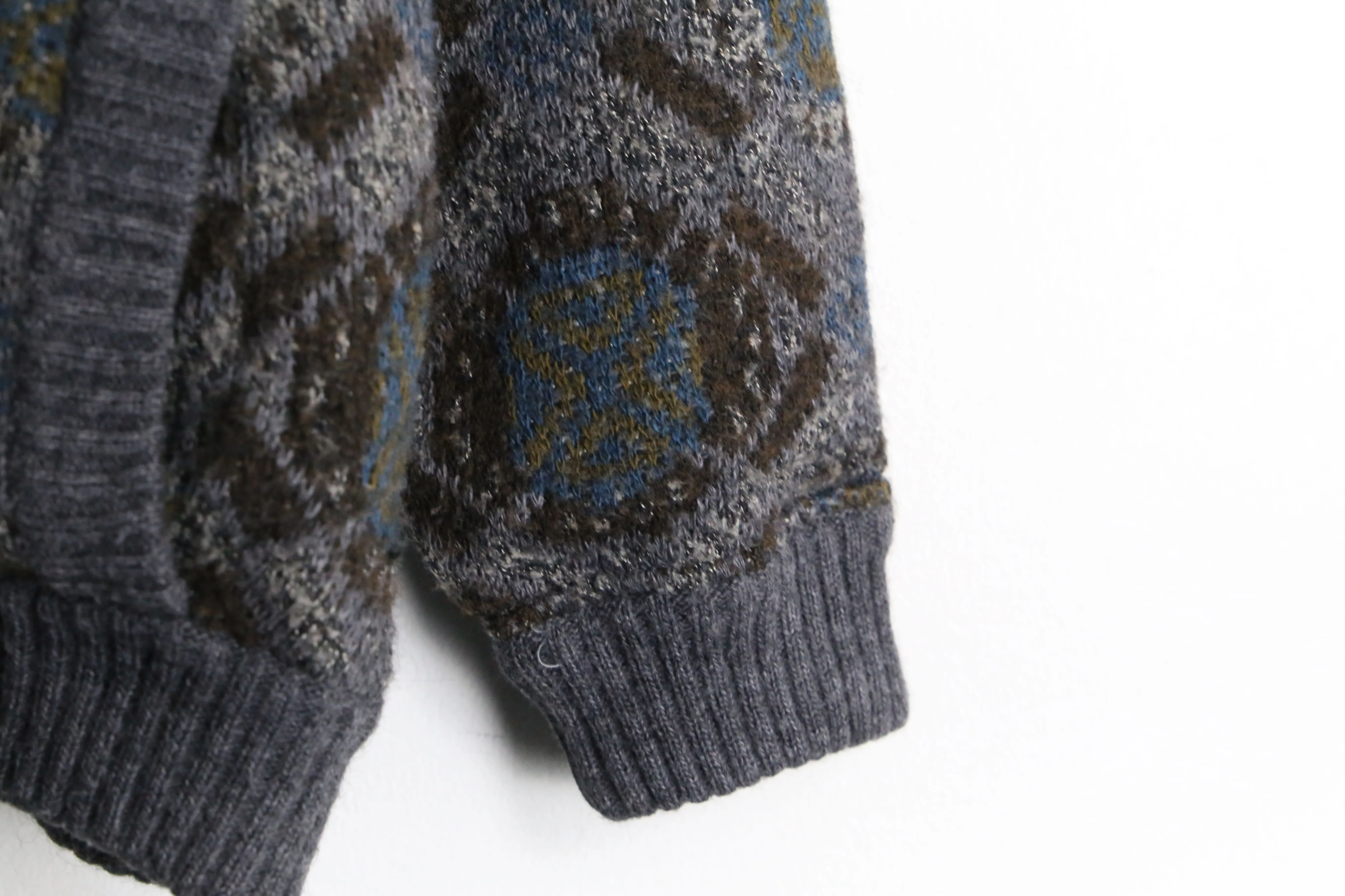 alpaca mix dark gray knit jacket