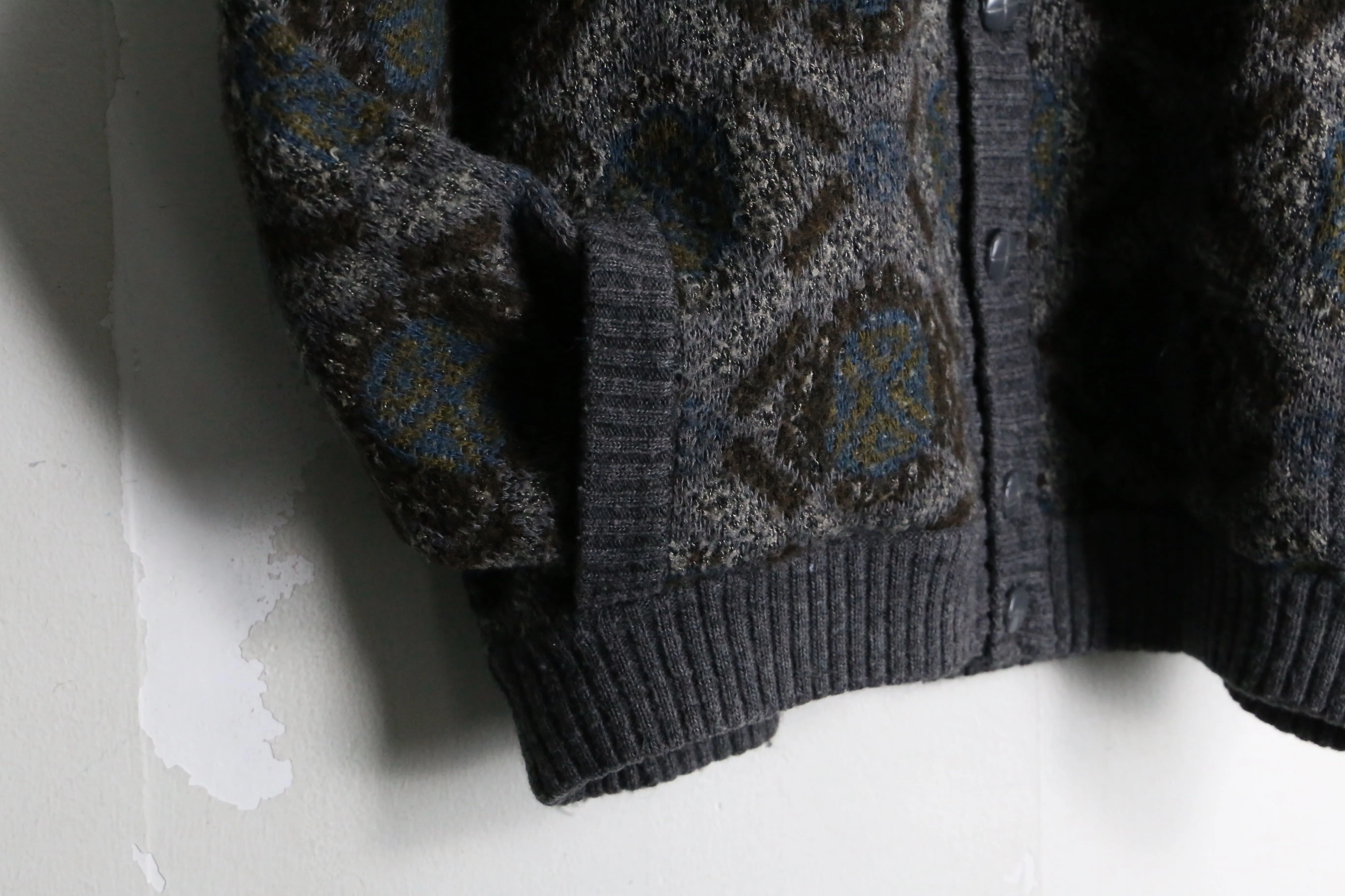 alpaca mix dark gray knit jacket