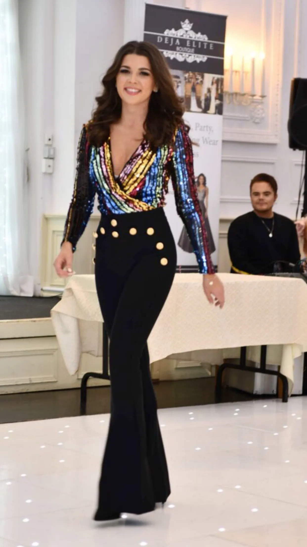 Amelie multi colour sequin bodysuit