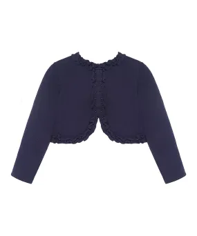 American Princess Navy Ruched Sweater Baby Girls Cardigan