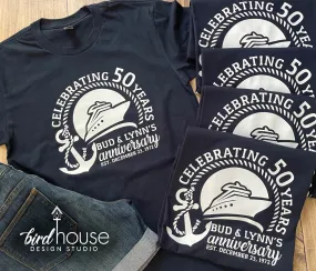 Anniversary Cruise Group Shirt, Celebrating Years Tees, Personalized, Any Color, Customize