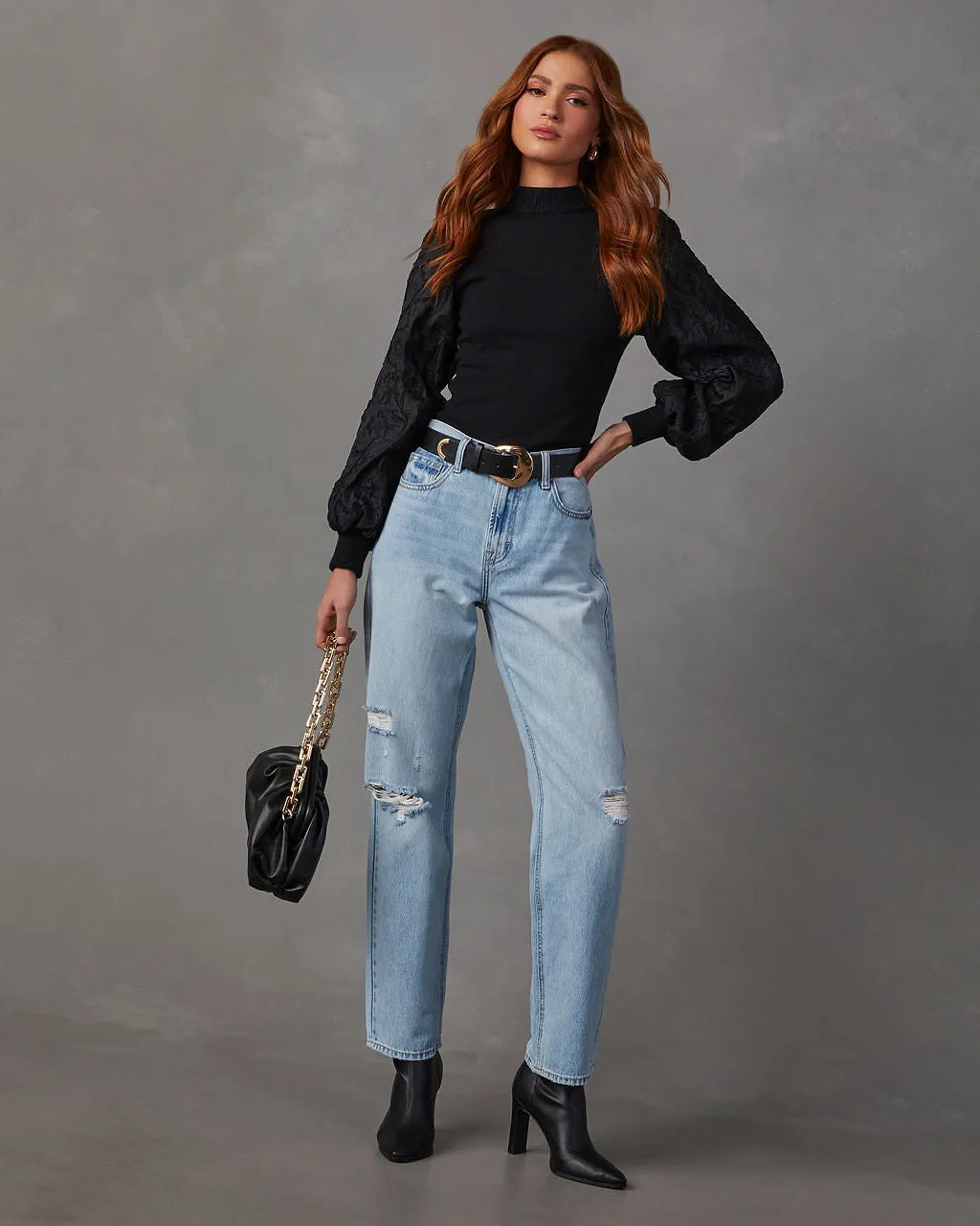 Antoinette Organza Knit Contrast Top