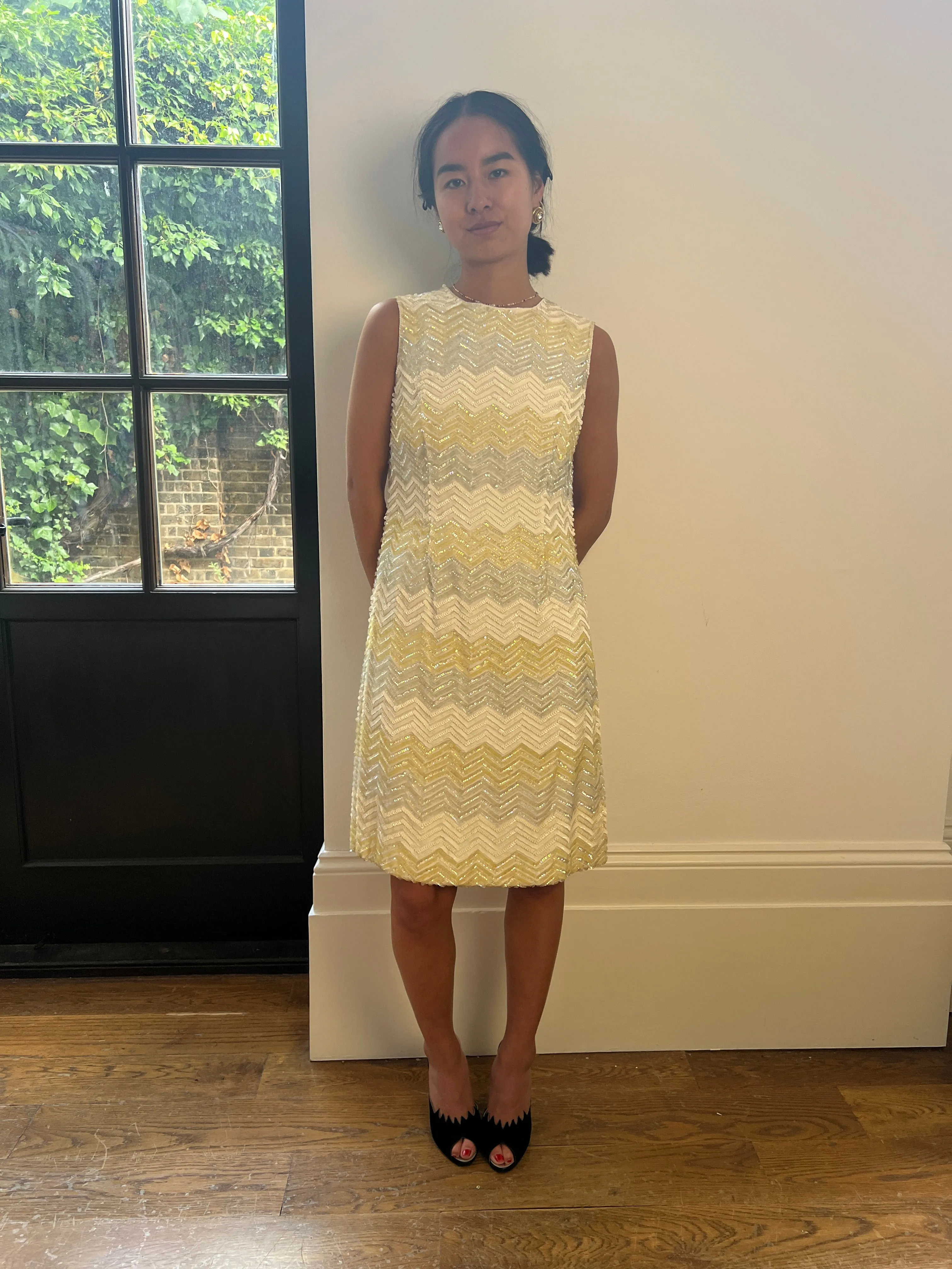 ARCHIVE - 1960s Dynasty Chevron Sequinned Shift Dress