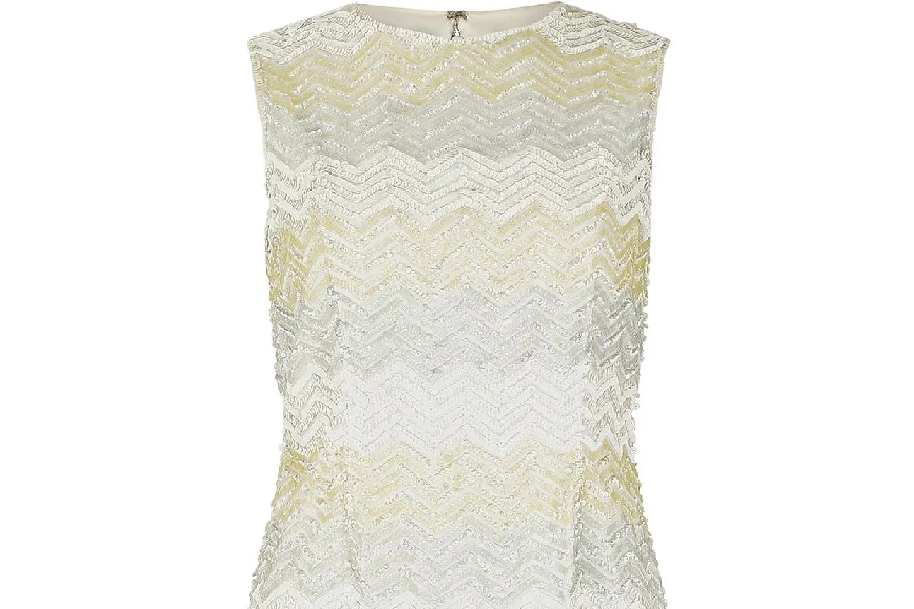 ARCHIVE - 1960s Dynasty Chevron Sequinned Shift Dress