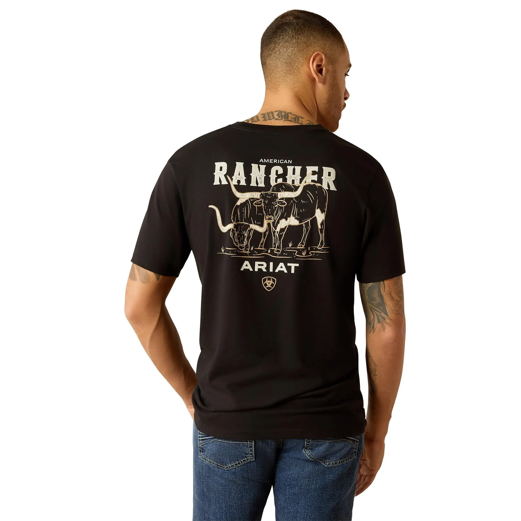 Ariat Men's American Rancher T-Shirt, Black