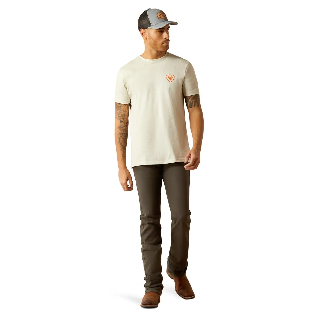 Ariat Men's Bison Landscape T-Shirt, Oatmeal Heather