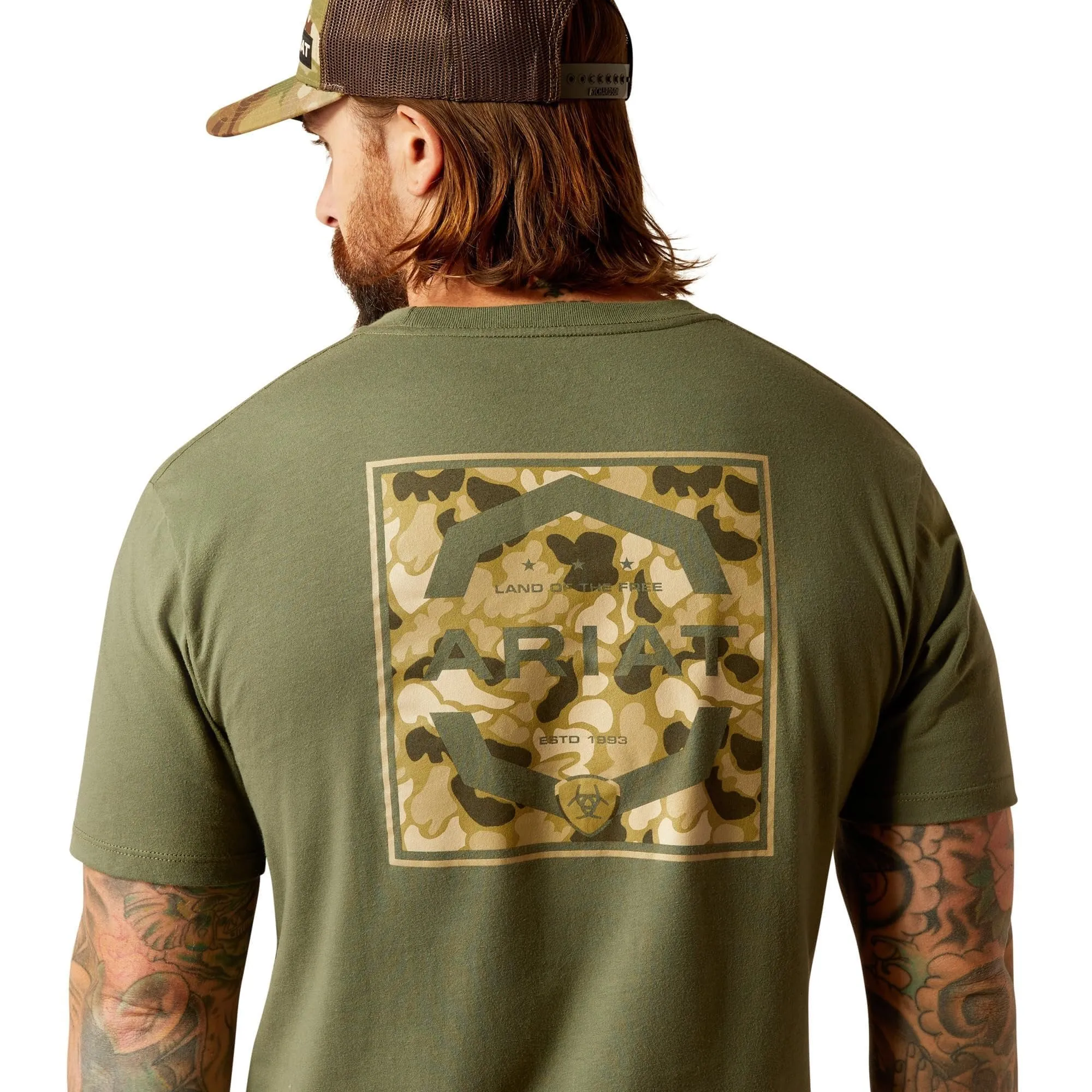 Ariat Men's Duck T-Shirt, Surplus Green