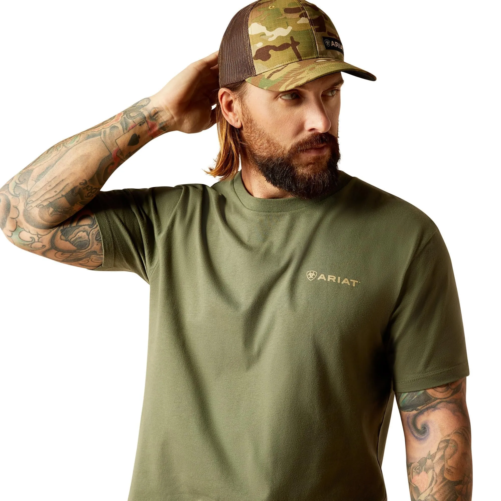 Ariat Men's Duck T-Shirt, Surplus Green