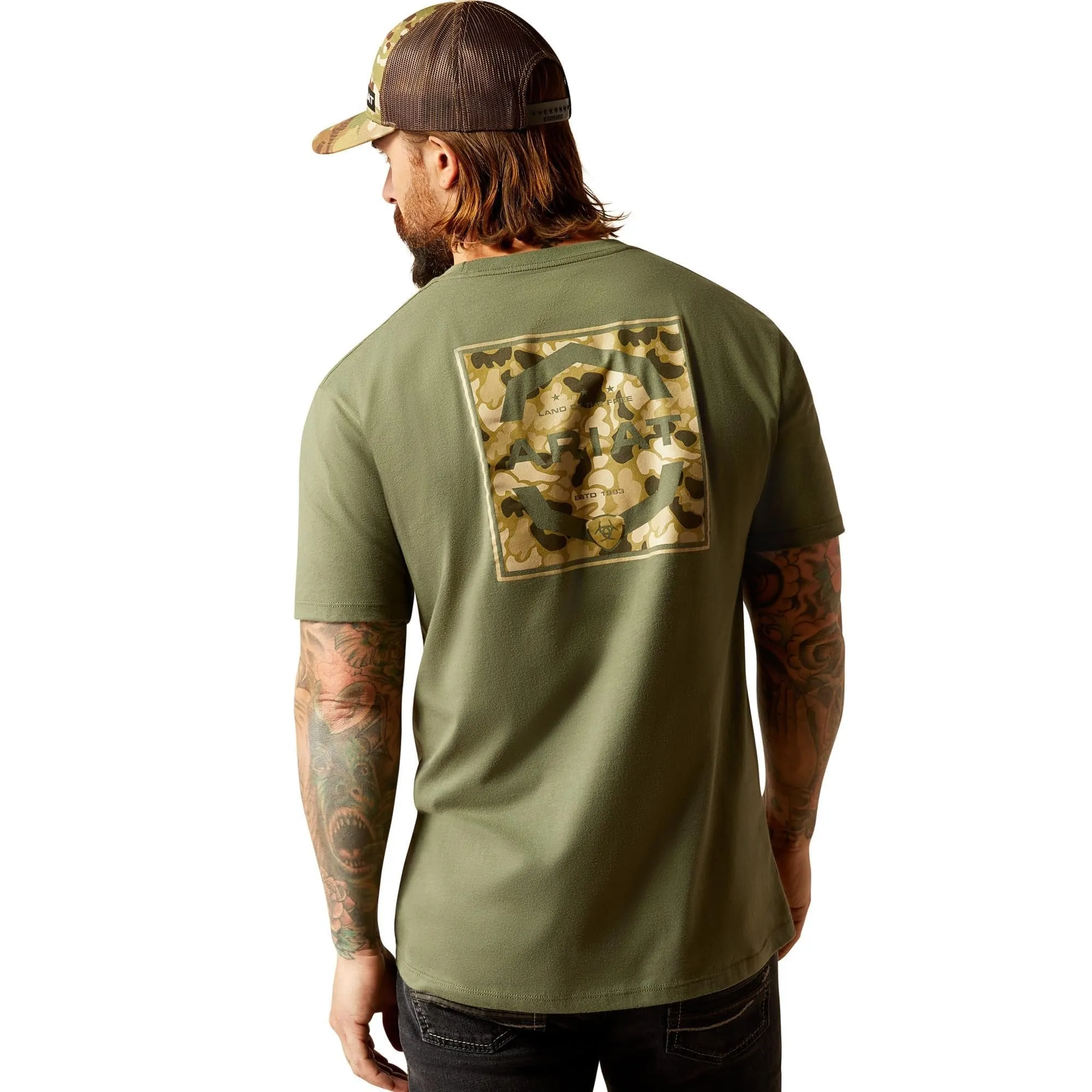Ariat Men's Duck T-Shirt, Surplus Green