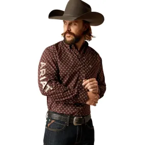Ariat Men's Team Koen Fitted Shirt, Brown/Tan