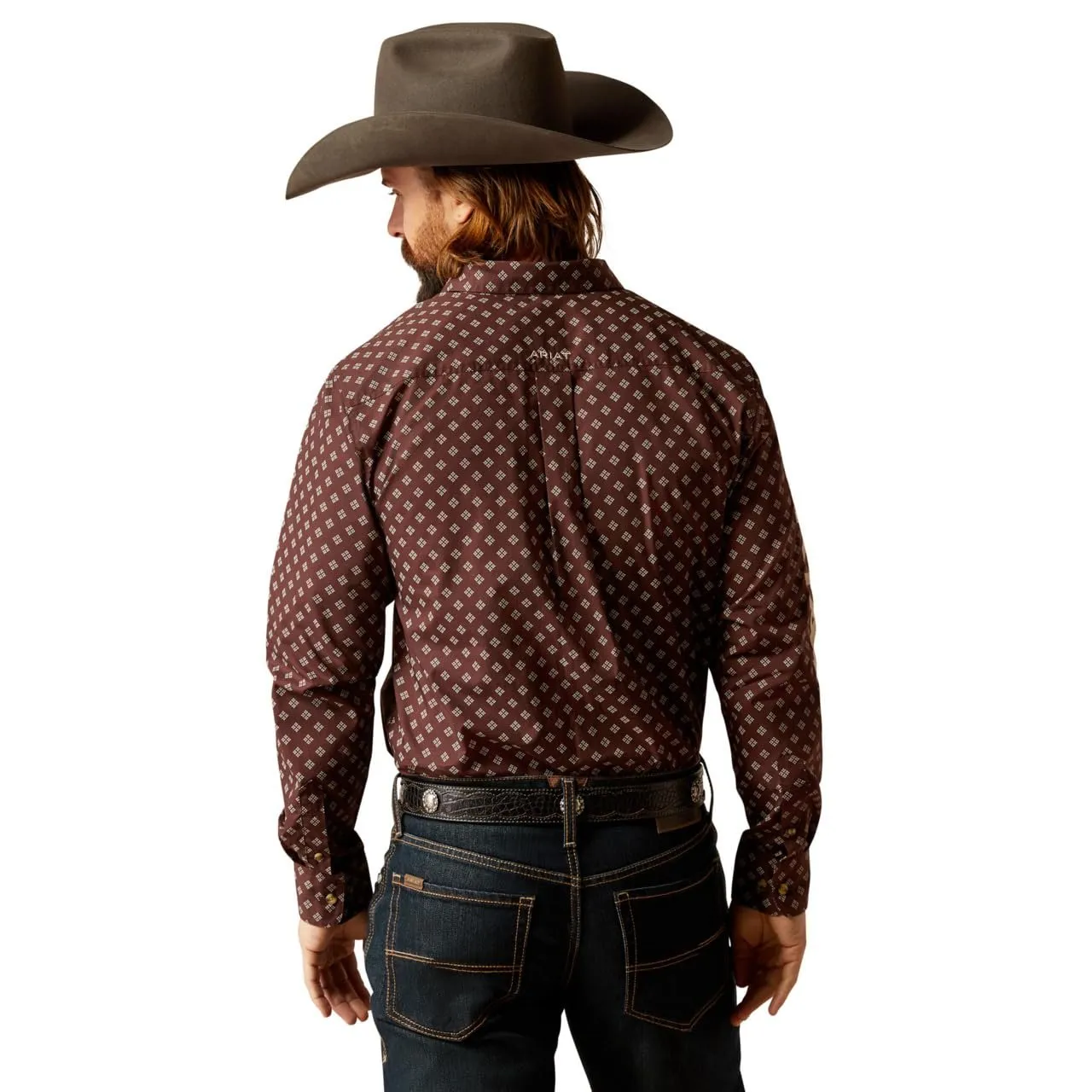 Ariat Men's Team Koen Fitted Shirt, Brown/Tan