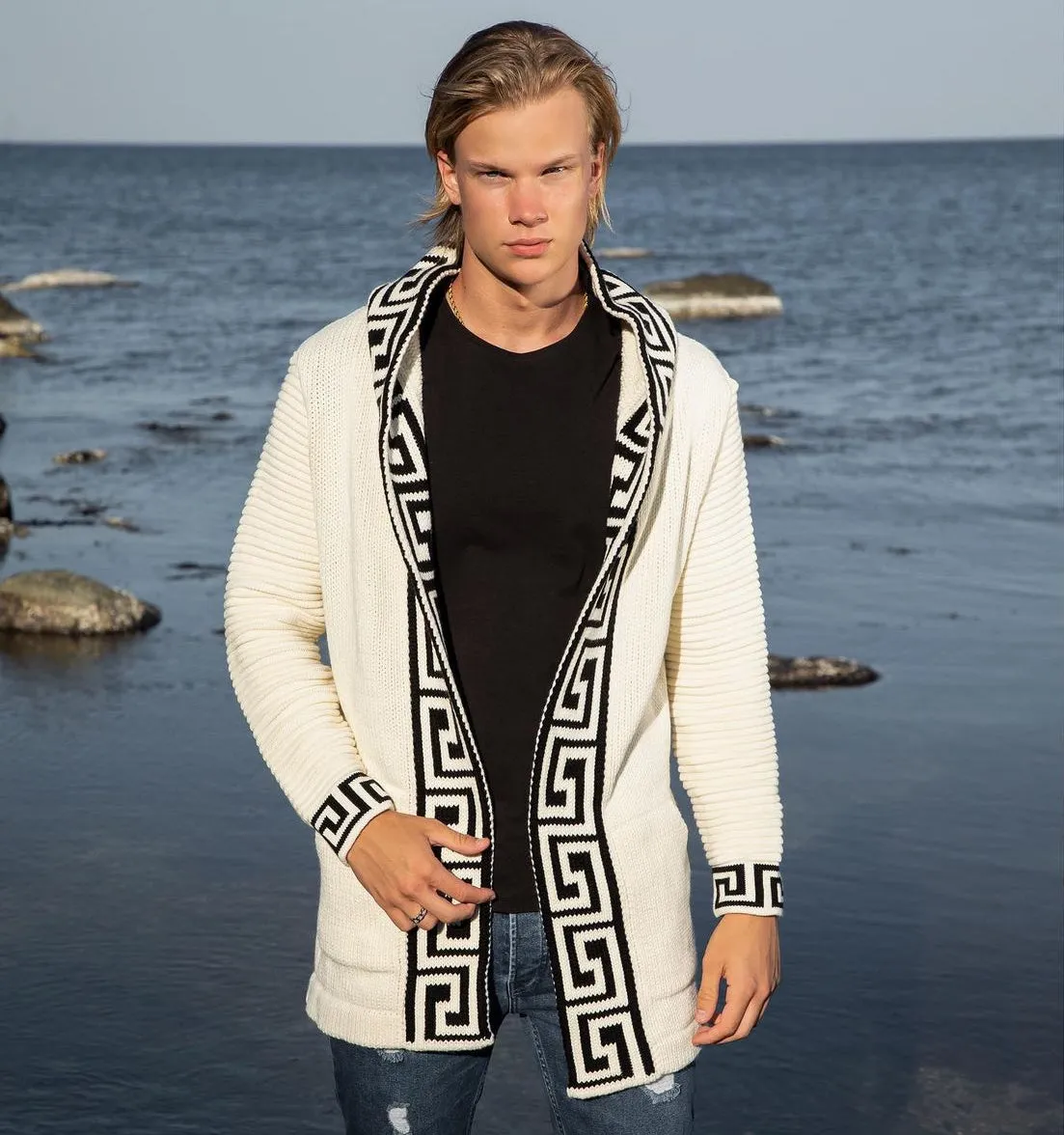 [Ash] White Men’s Cardigan