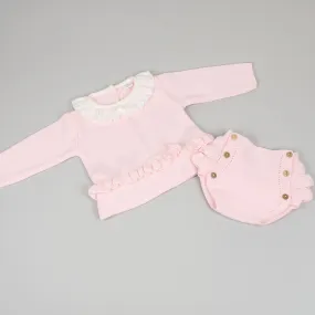 Baby Girls Pink Knitted Jumper With Jam Pants