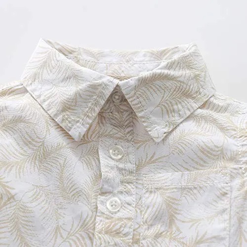 Baby Long Sleeves Bodysuit with Allover Leaves Print