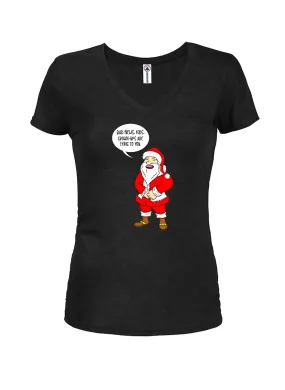 Bad News Kids. Grown-ups are lying to you Juniors V Neck T-Shirt