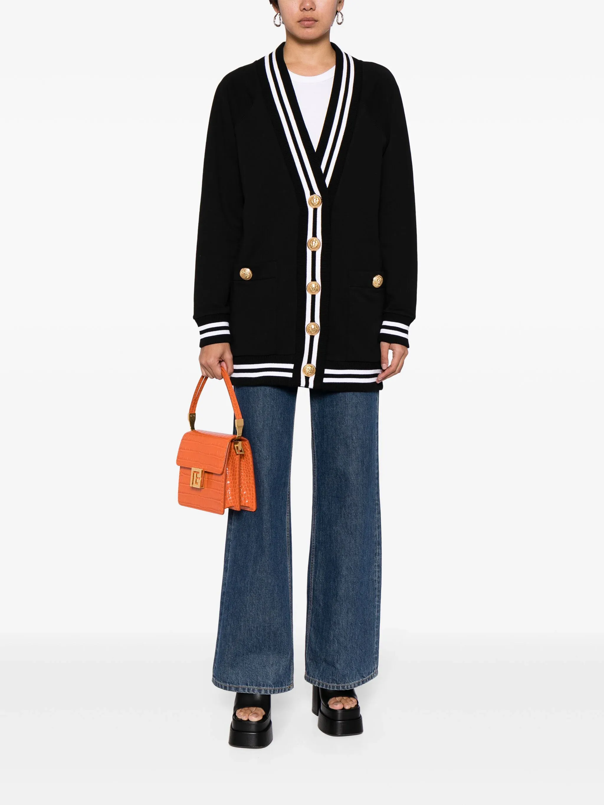 Balmain Signature Jersey Cardigan