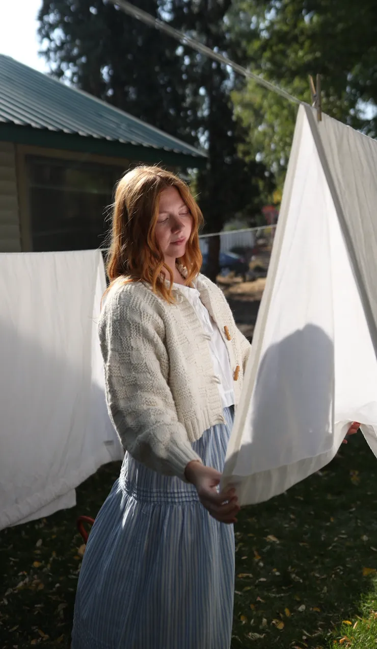 Basket Weave Cardigan - Crema
