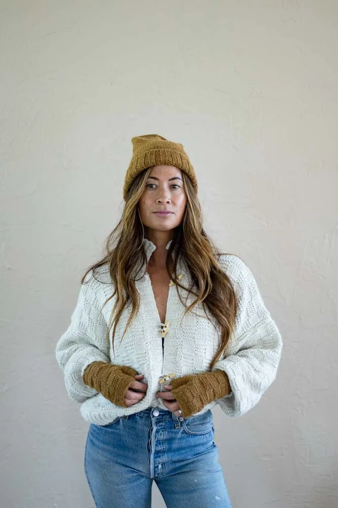 Basket Weave Cardigan - Crema