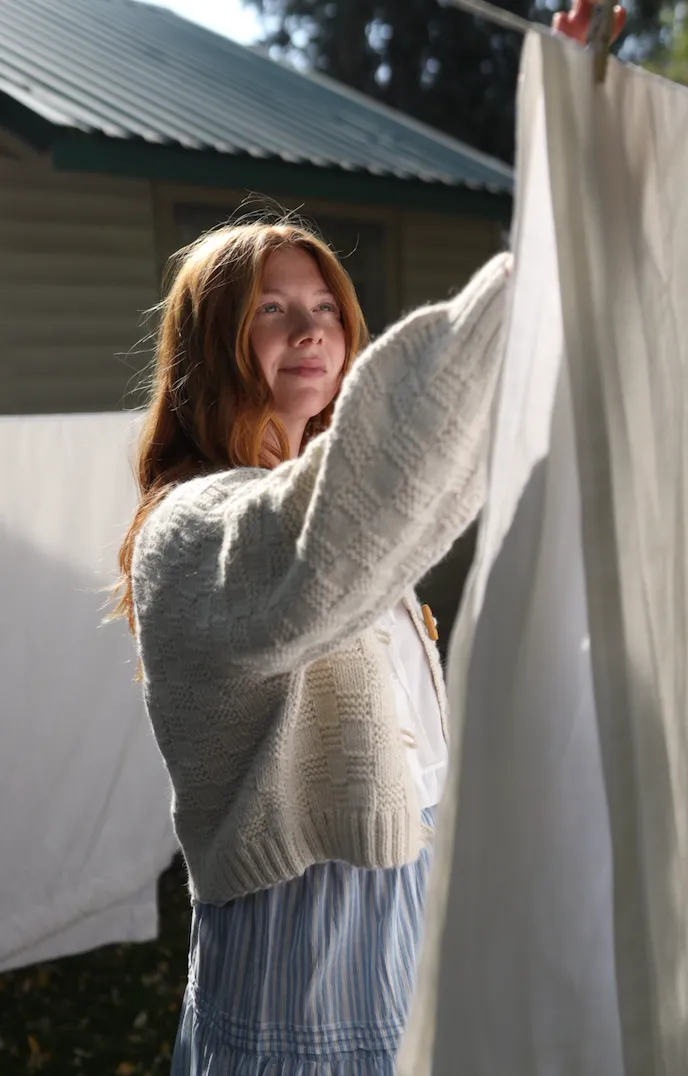Basket Weave Cardigan - Crema