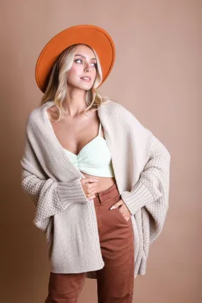 Bat Sleeve Knit Cardigan (Beige)