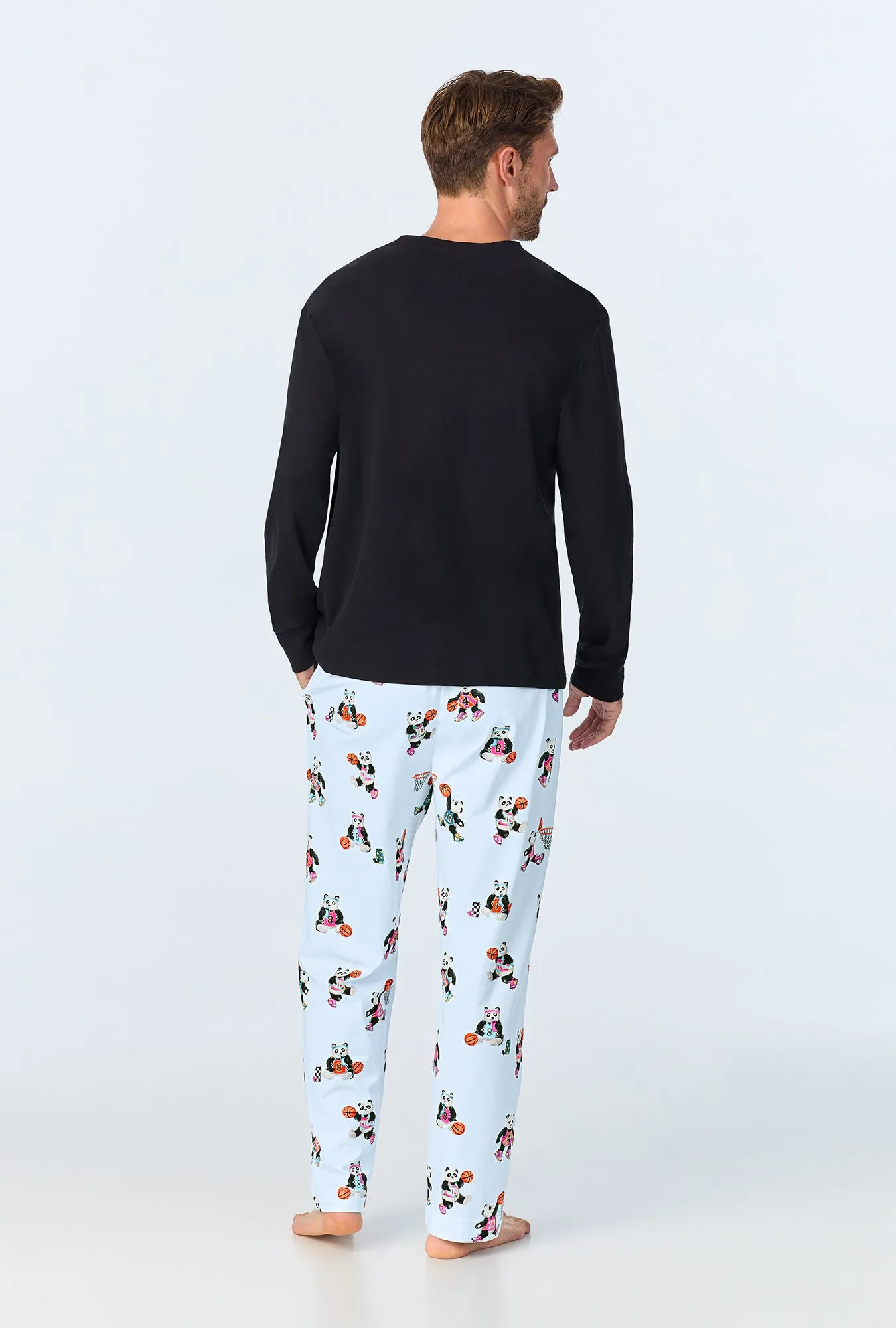 Bedhead x Bronwyn Newport Slam Dunk Men's Long Sleeve Henley Stretch Jersey PJ Set