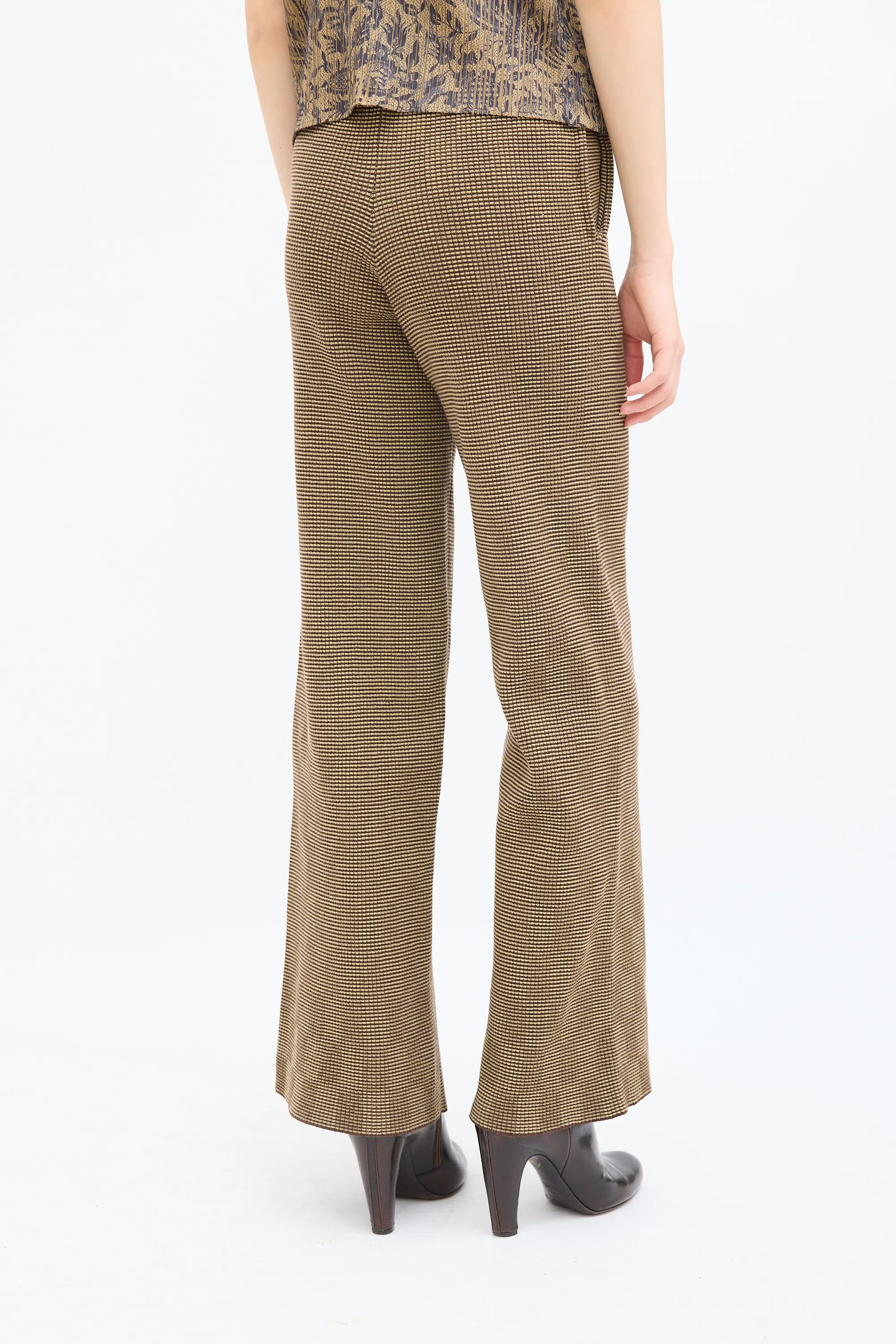 Beige & Brown Delusion Check Pant