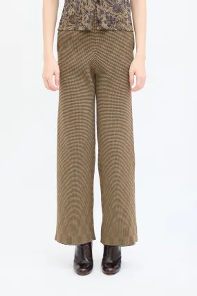 Beige & Brown Delusion Check Pant