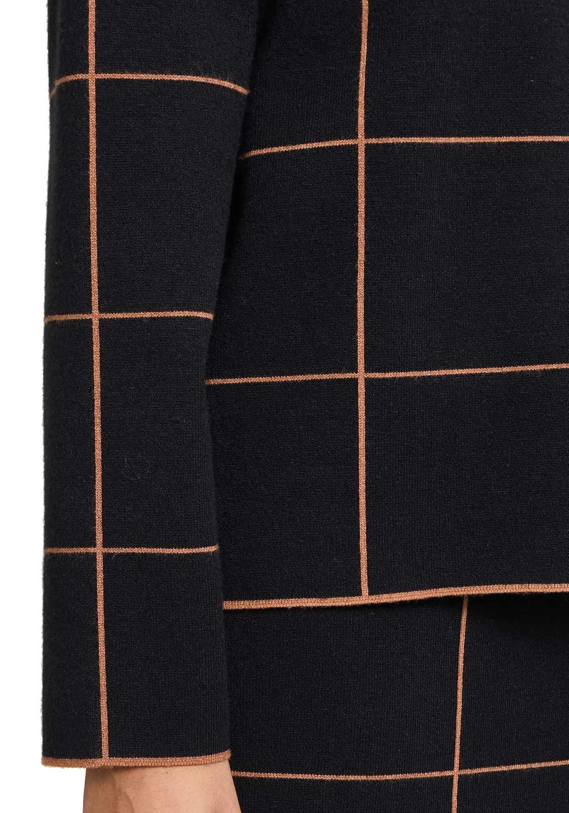Betty Barclay Grid Print Knit Jumper, Black